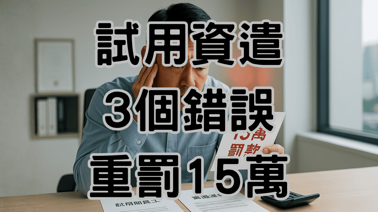 資遣通報未滿三個月也要通報？20年資深HR都搞錯的「試用期陷阱」-H051